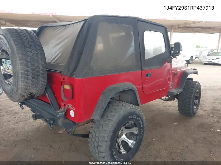 1994 Jeep Wrangler / Yj Se VIN: 1J4FY29S1RP437913 Lot: 42185965