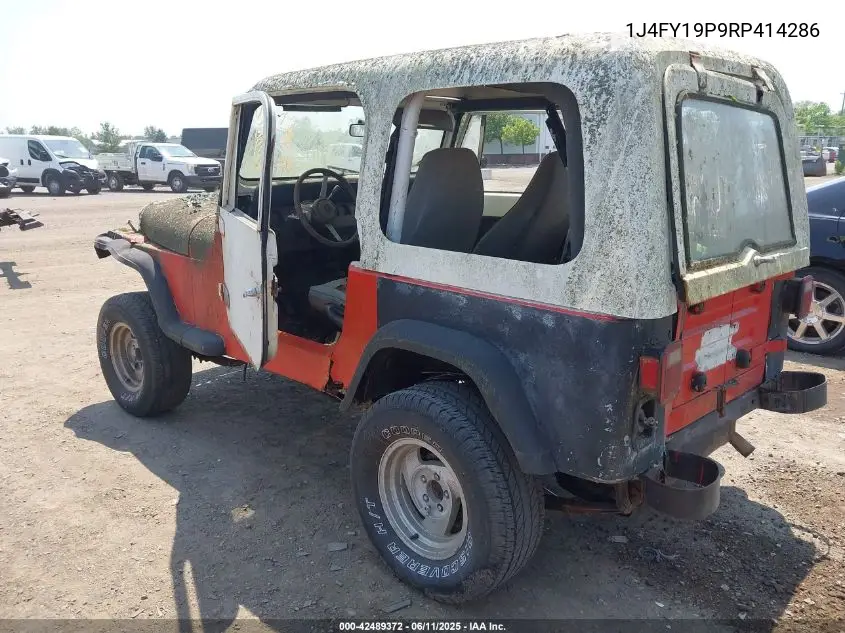 1994 Jeep Wrangler / Yj S VIN: 1J4FY19P9RP414286 Lot: 42489372
