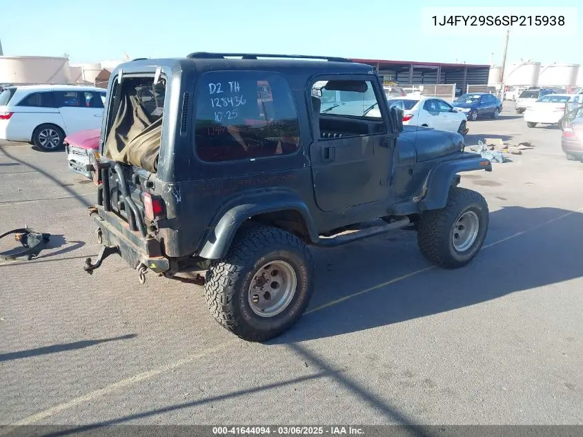 1995 Jeep Wrangler / Yj Se VIN: 1J4FY29S6SP215938 Lot: 41644094