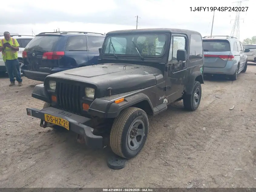 1995 Jeep Wrangler / Yj S/Rio Grande VIN: 1J4FY19P4SP242027 Lot: 42149833
