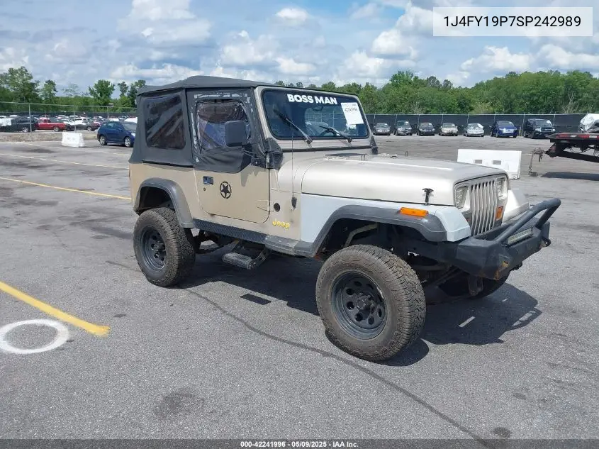 1995 Jeep Wrangler / Yj S/Rio Grande VIN: 1J4FY19P7SP242989 Lot: 42241996