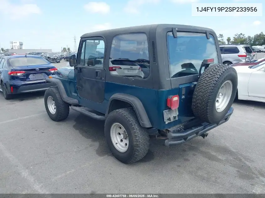 1995 Jeep Wrangler / Yj S/Rio Grande VIN: 1J4FY19P2SP233956 Lot: 42407758