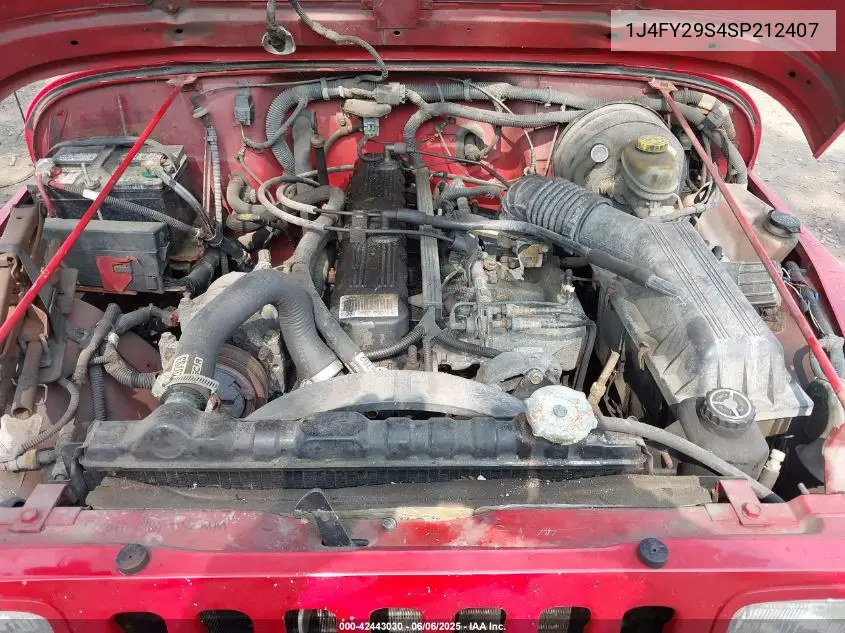 1995 Jeep Wrangler / Yj Se VIN: 1J4FY29S4SP212407 Lot: 42443030