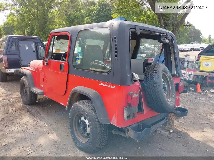 1995 Jeep Wrangler / Yj Se VIN: 1J4FY29S4SP212407 Lot: 42443030
