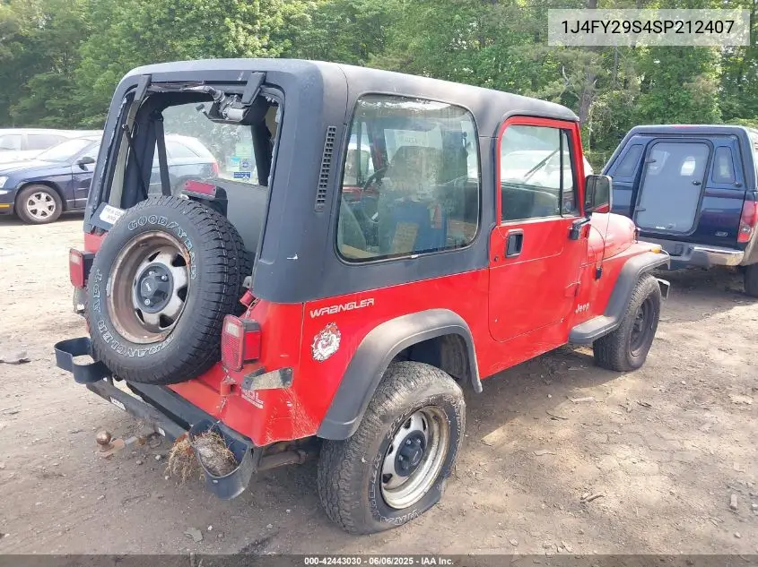 1995 Jeep Wrangler / Yj Se VIN: 1J4FY29S4SP212407 Lot: 42443030