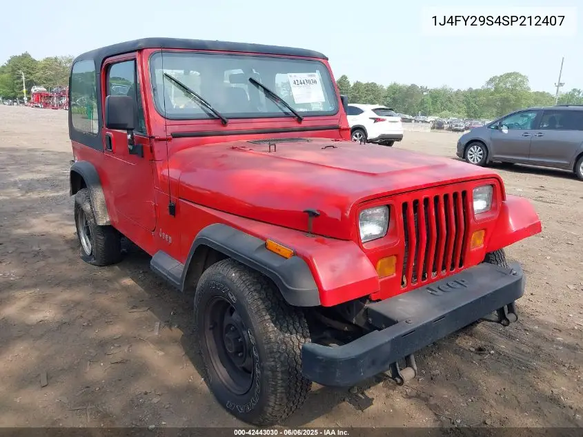 1995 Jeep Wrangler / Yj Se VIN: 1J4FY29S4SP212407 Lot: 42443030