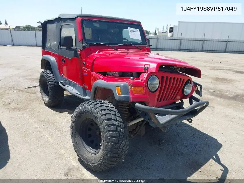 1997 Jeep Wrangler Sport VIN: 1J4FY19S8VP517049 Lot: 42586713