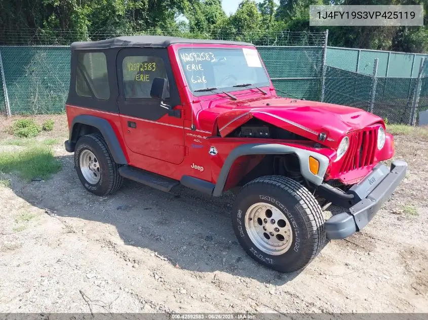 1997 Jeep Wrangler Sport VIN: 1J4FY19S3VP425119 Lot: 42592583