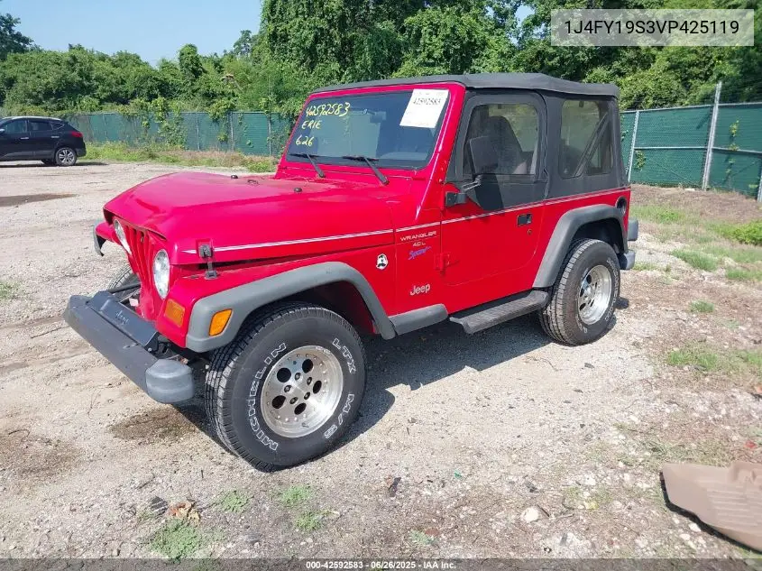 1997 Jeep Wrangler Sport VIN: 1J4FY19S3VP425119 Lot: 42592583