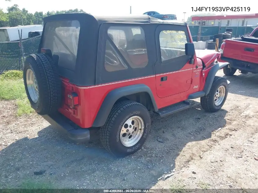 1997 Jeep Wrangler Sport VIN: 1J4FY19S3VP425119 Lot: 42592583