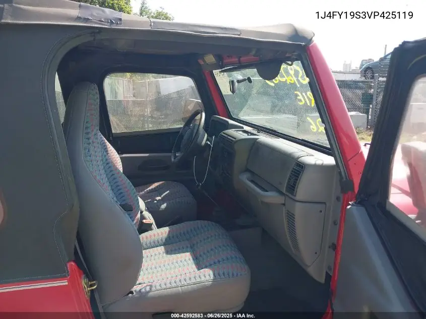 1997 Jeep Wrangler Sport VIN: 1J4FY19S3VP425119 Lot: 42592583