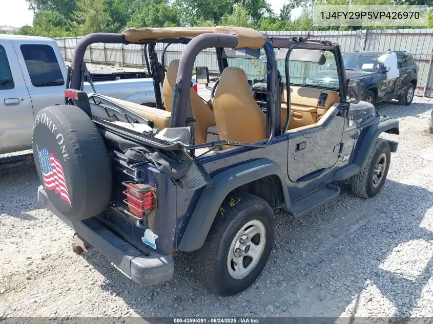 1997 Jeep Wrangler Se VIN: 1J4FY29P5VP426970 Lot: 42595391