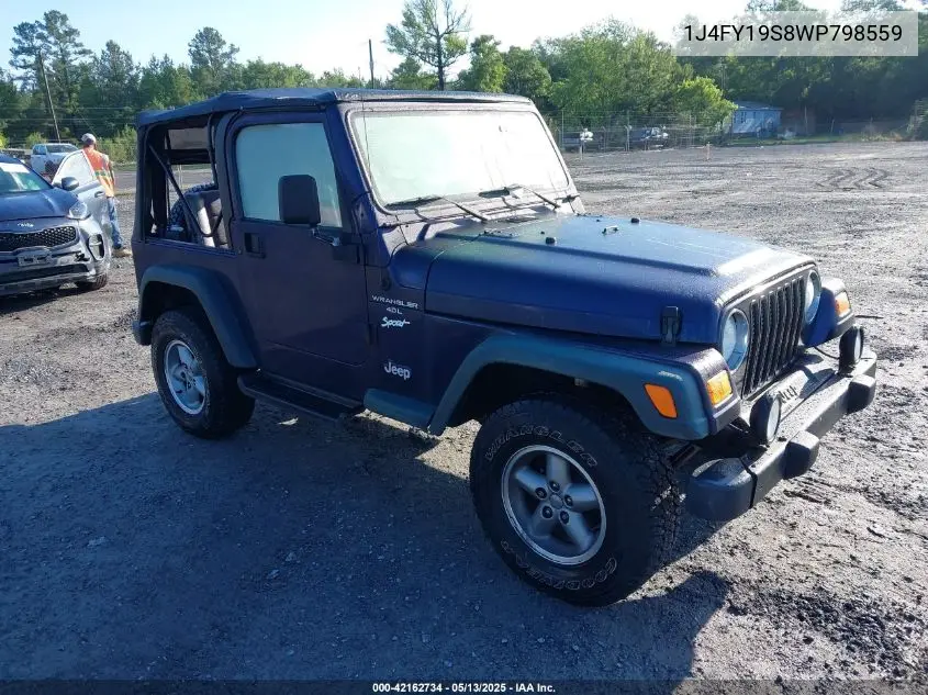 1998 Jeep Wrangler Sport VIN: 1J4FY19S8WP798559 Lot: 42162734