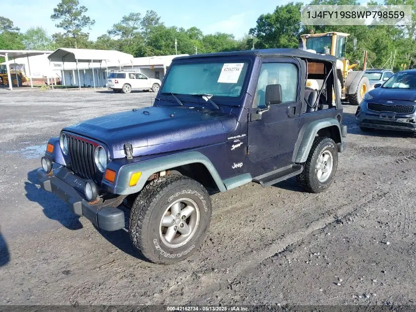 1998 Jeep Wrangler Sport VIN: 1J4FY19S8WP798559 Lot: 42162734