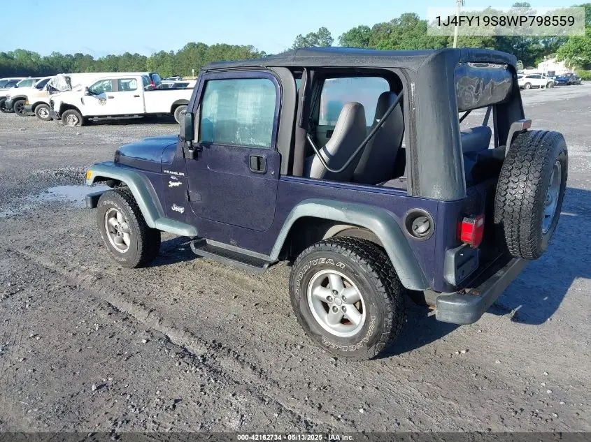 1998 Jeep Wrangler Sport VIN: 1J4FY19S8WP798559 Lot: 42162734