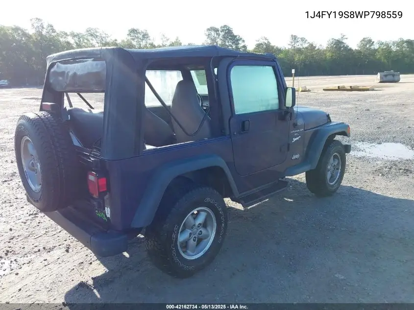 1998 Jeep Wrangler Sport VIN: 1J4FY19S8WP798559 Lot: 42162734