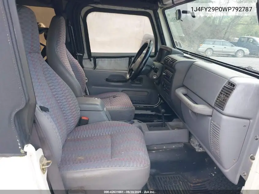 1998 Jeep Wrangler Se VIN: 1J4FY29P0WP792787 Lot: 42631661
