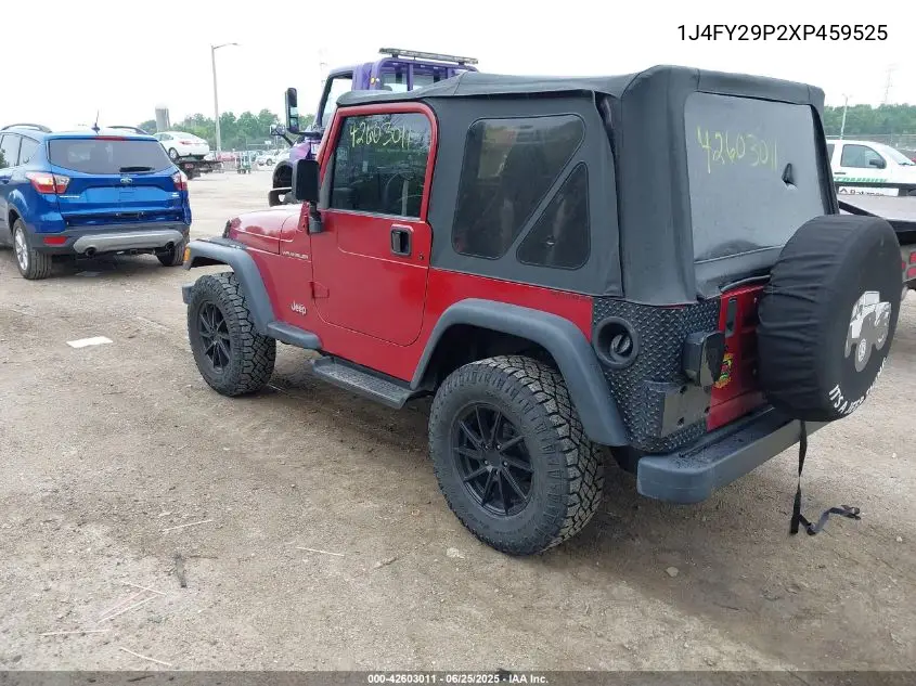 1999 Jeep Wrangler Se VIN: 1J4FY29P2XP459525 Lot: 42603011