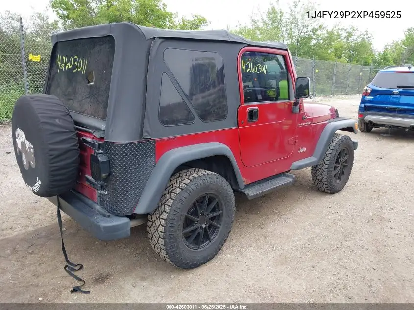 1999 Jeep Wrangler Se VIN: 1J4FY29P2XP459525 Lot: 42603011