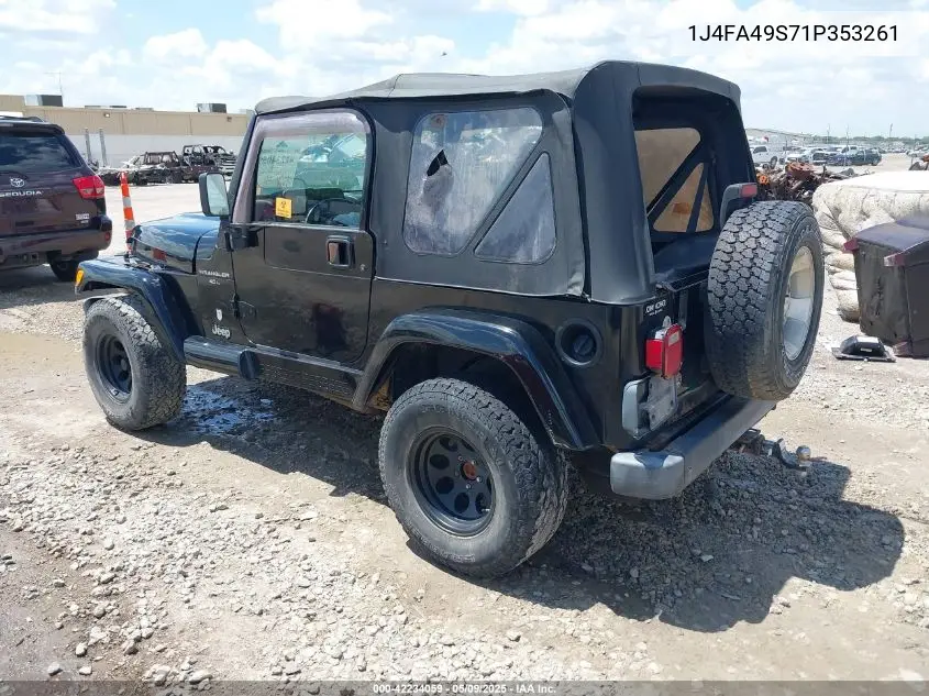 2001 Jeep Wrangler Sport VIN: 1J4FA49S71P353261 Lot: 42234059