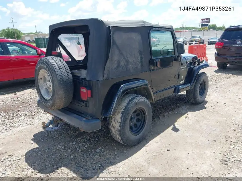 2001 Jeep Wrangler Sport VIN: 1J4FA49S71P353261 Lot: 42234059