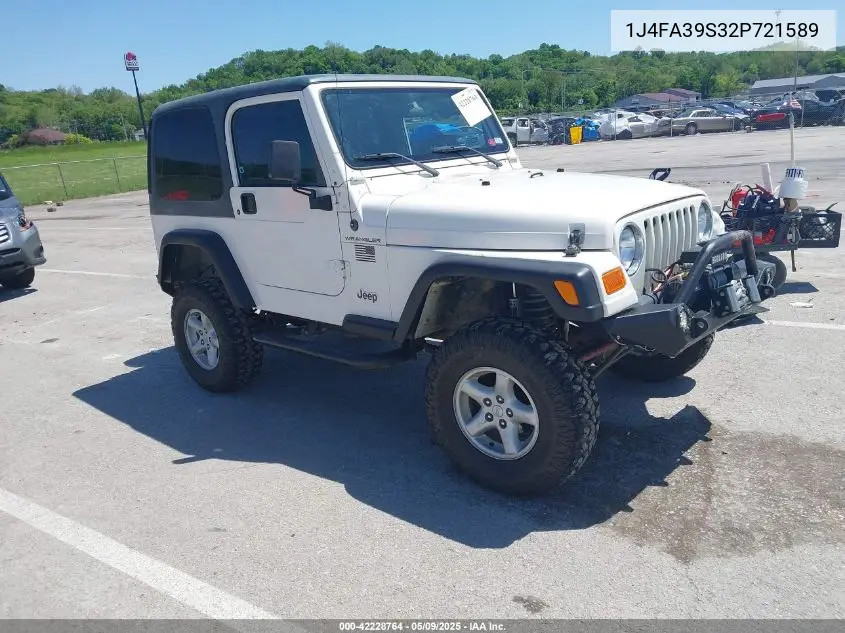 2002 Jeep Wrangler X VIN: 1J4FA39S32P721589 Lot: 42228764
