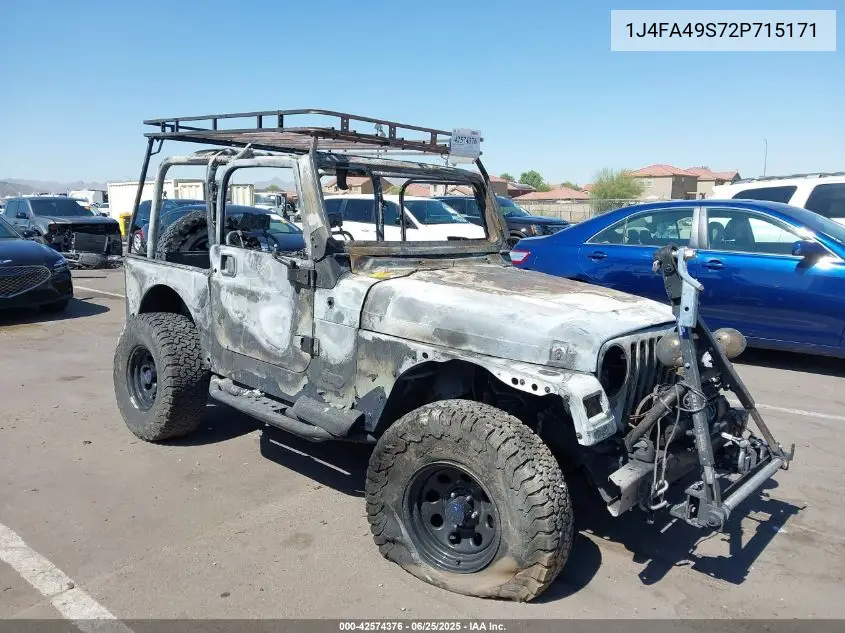 2002 Jeep Wrangler Sport VIN: 1J4FA49S72P715171 Lot: 42574376
