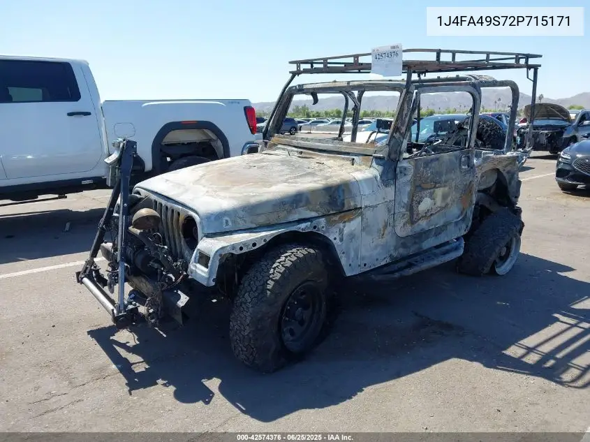 2002 Jeep Wrangler Sport VIN: 1J4FA49S72P715171 Lot: 42574376