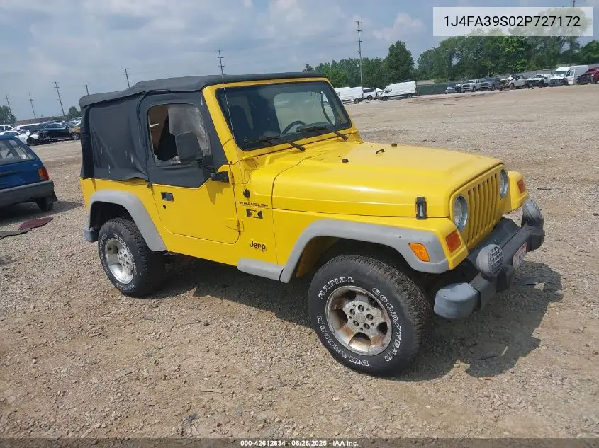 2002 Jeep Wrangler X VIN: 1J4FA39S02P727172 Lot: 42612634