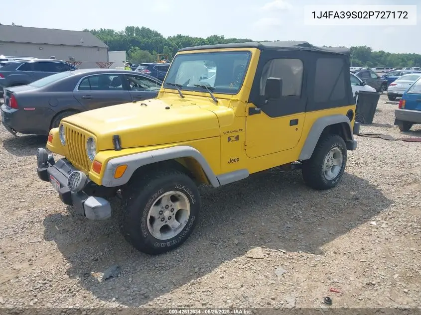2002 Jeep Wrangler X VIN: 1J4FA39S02P727172 Lot: 42612634