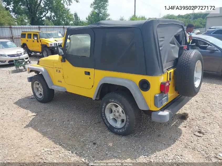 2002 Jeep Wrangler X VIN: 1J4FA39S02P727172 Lot: 42612634