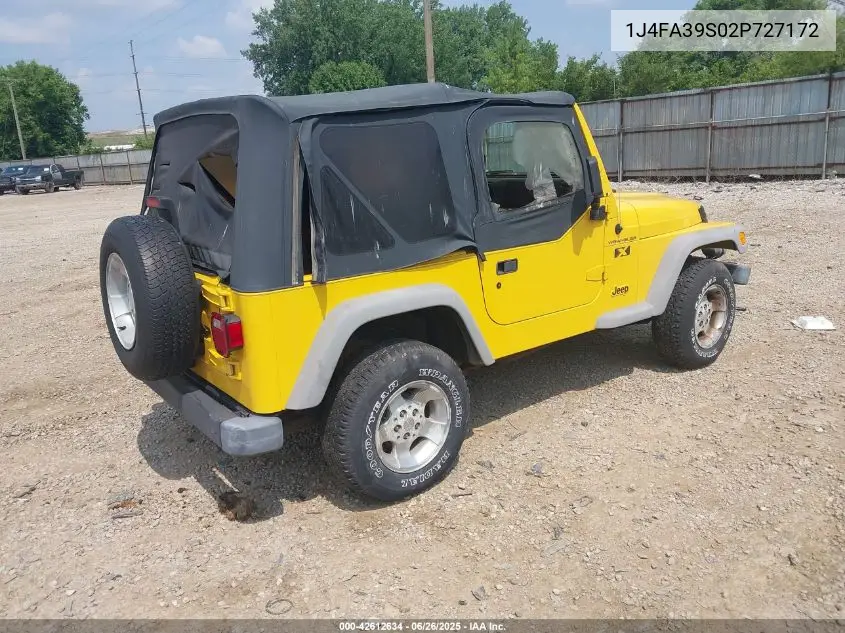 2002 Jeep Wrangler X VIN: 1J4FA39S02P727172 Lot: 42612634