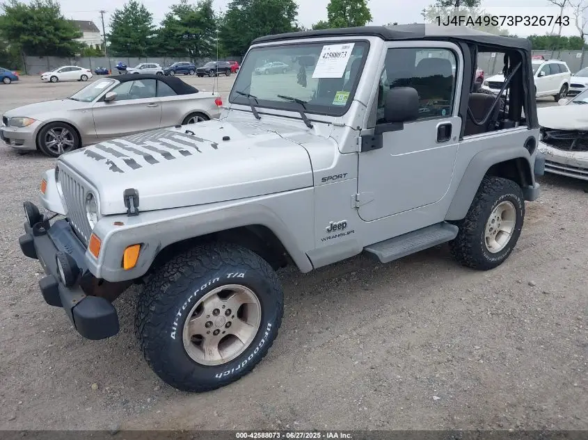 2003 Jeep Wrangler Sport VIN: 1J4FA49S73P326743 Lot: 42588073
