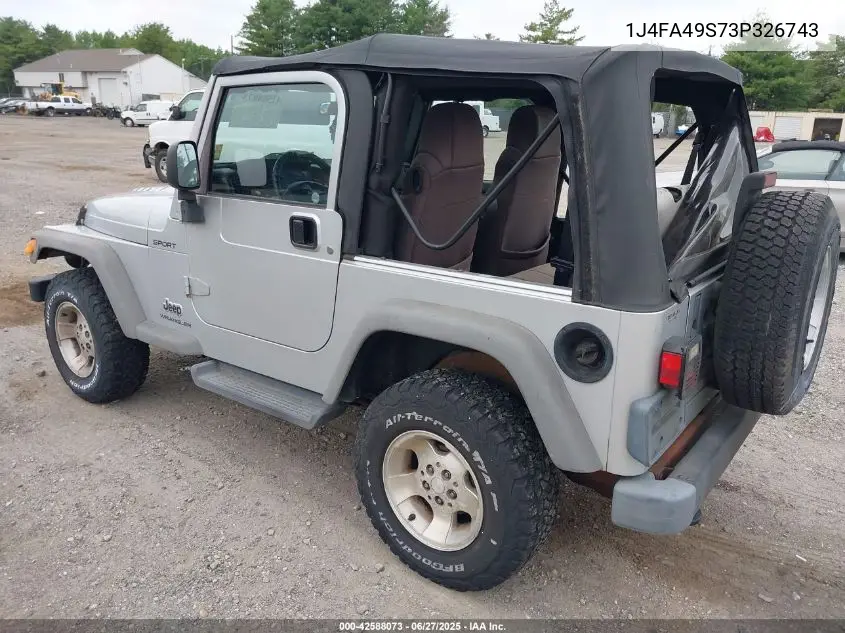 2003 Jeep Wrangler Sport VIN: 1J4FA49S73P326743 Lot: 42588073