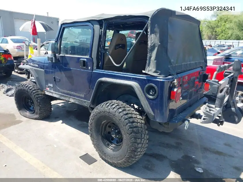 2003 Jeep Wrangler Rubicon VIN: 1J4FA69S53P324341 Lot: 42598059