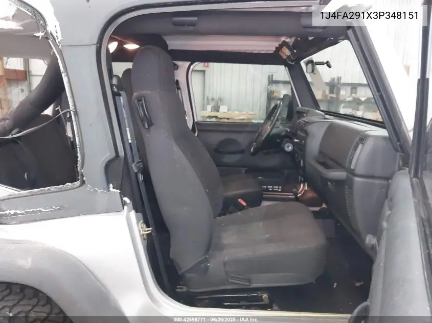 2003 Jeep Wrangler Se VIN: 1J4FA291X3P348151 Lot: 42598771