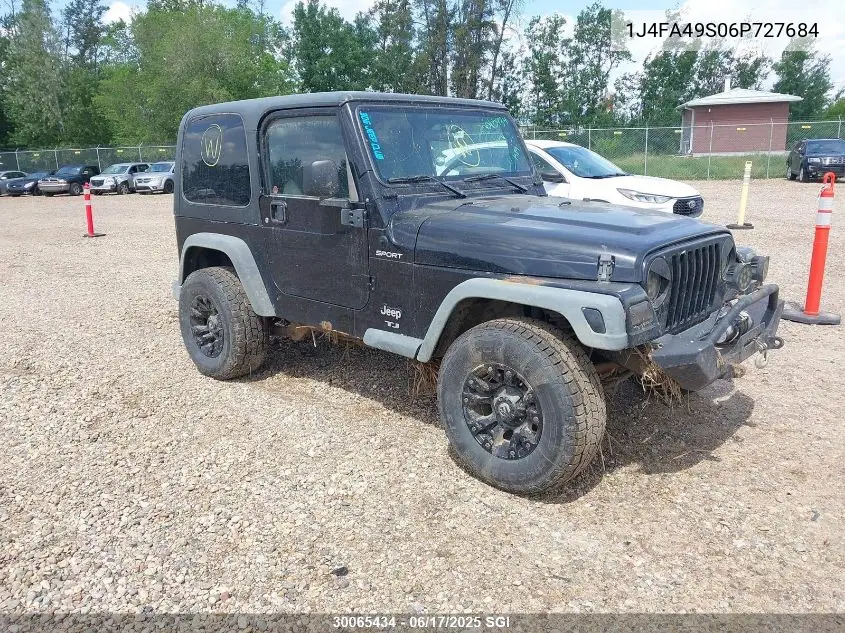 2006 Jeep Wrangler / Tj Sport VIN: 1J4FA49S06P727684 Lot: 30065434