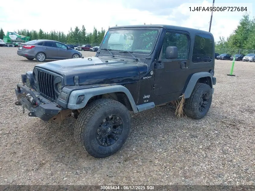 2006 Jeep Wrangler / Tj Sport VIN: 1J4FA49S06P727684 Lot: 30065434