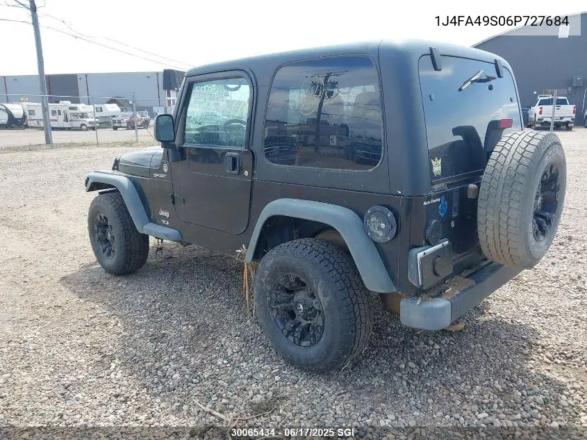 2006 Jeep Wrangler / Tj Sport VIN: 1J4FA49S06P727684 Lot: 30065434