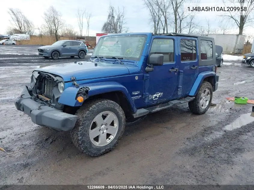 2010 Jeep Wrangler Unlimited Sahara VIN: 1J4BA5H10AL209958 Lot: 12286609