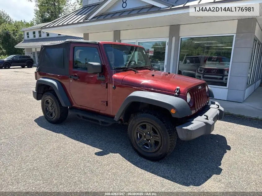2010 Jeep Wrangler Sport VIN: 1J4AA2D14AL176981 Lot: 42637257