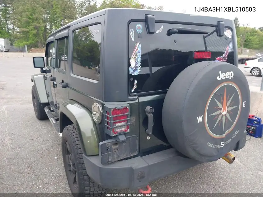 2011 Jeep Wrangler Unlimited Sport VIN: 1J4BA3H1XBL510503 Lot: 42258294