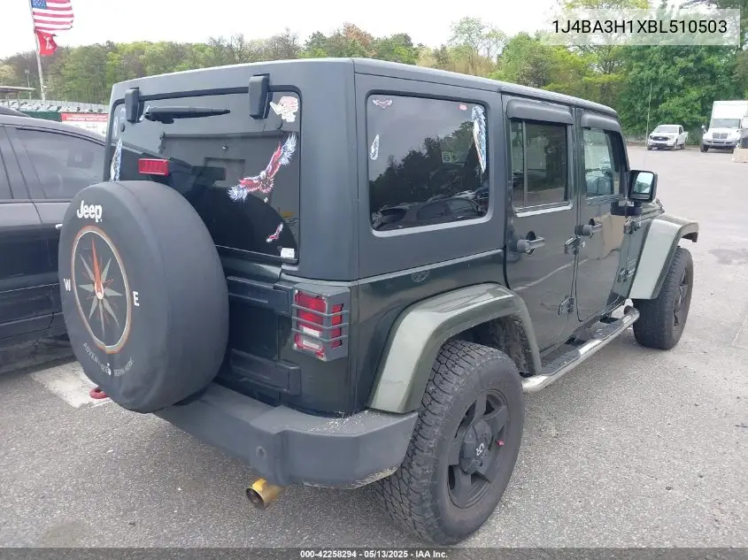2011 Jeep Wrangler Unlimited Sport VIN: 1J4BA3H1XBL510503 Lot: 42258294