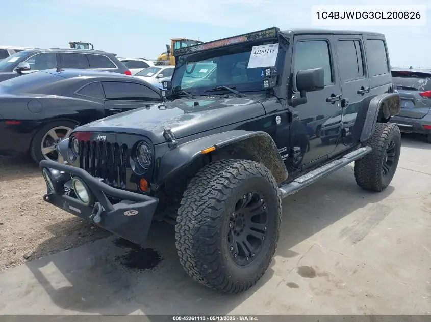 2012 Jeep Wrangler Unlimited Sport VIN: 1C4BJWDG3CL200826 Lot: 42261113