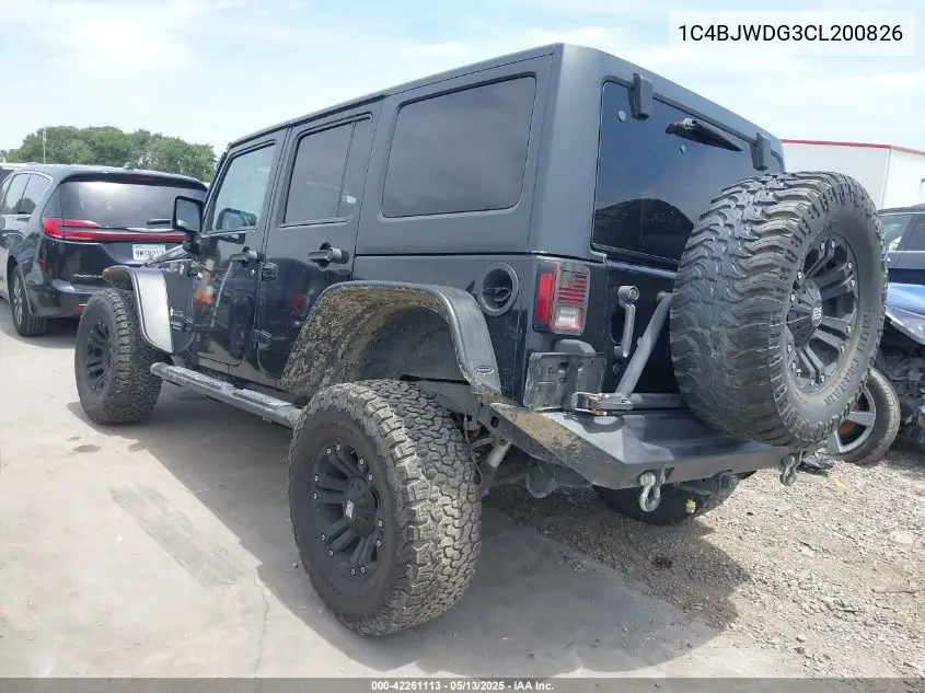 2012 Jeep Wrangler Unlimited Sport VIN: 1C4BJWDG3CL200826 Lot: 42261113