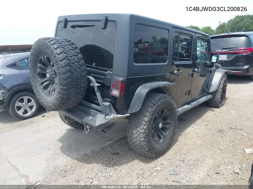 2012 Jeep Wrangler Unlimited Sport VIN: 1C4BJWDG3CL200826 Lot: 42261113