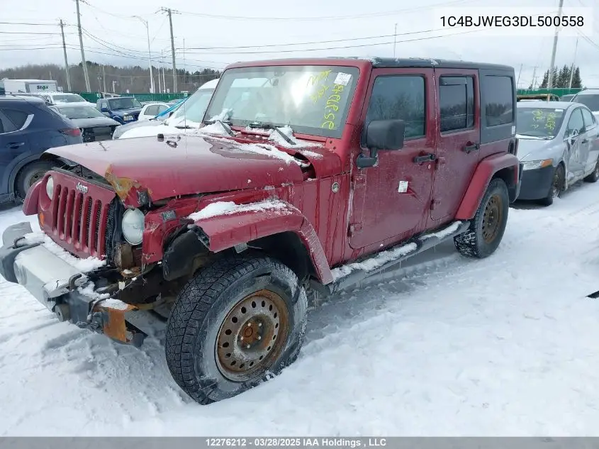 2013 Jeep Wrangler Unlimited Sahara VIN: 1C4BJWEG3DL500558 Lot: 12276212X