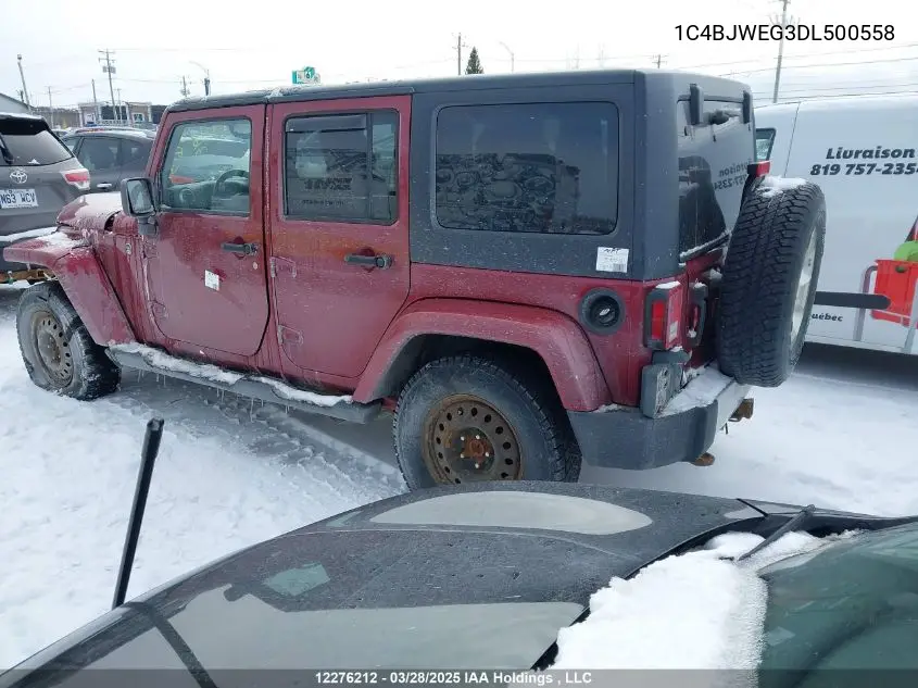 2013 Jeep Wrangler Unlimited Sahara VIN: 1C4BJWEG3DL500558 Lot: 12276212X