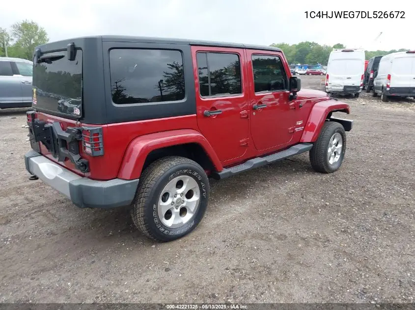 2013 Jeep Wrangler Unlimited Sahara VIN: 1C4HJWEG7DL526672 Lot: 42221325