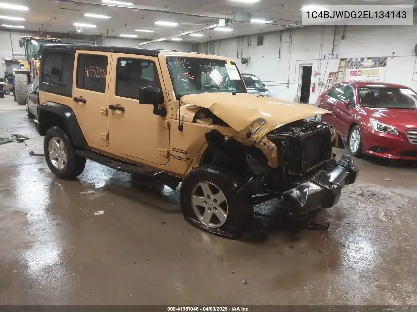 2014 Jeep Wrangler Unlimited Sport VIN: 1C4BJWDG2EL134143 Lot: 41957046